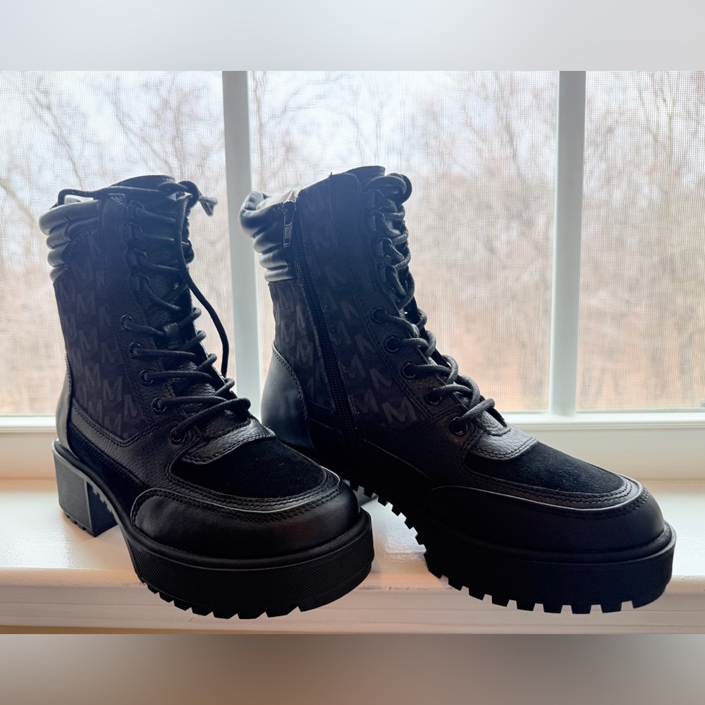 Steve Madden Black Combat Boots